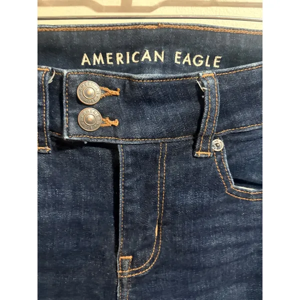 American Eagle Kick Boot Jeans Womens 4 Dark Blue Excellent Next Level Stretch - Image 8