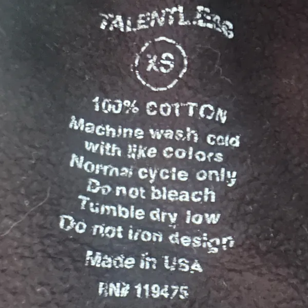 Talentless “I’m Staying Home” Black Cotton Sweatshirt Size XS - Image 4