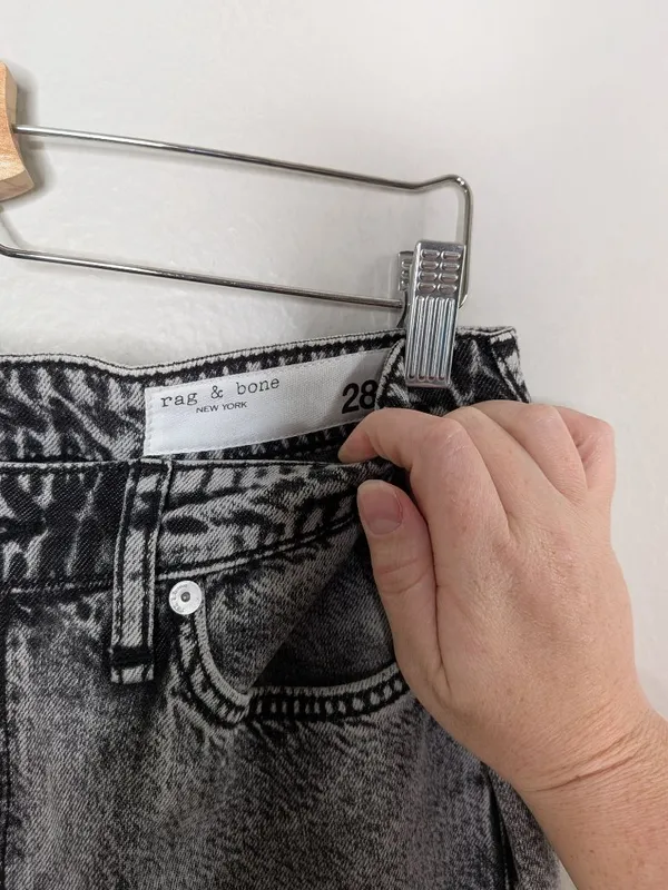 Rag and Bone Featherweight Logan High-Rise Wide-Leg Jeans Slate Grey Size 28 - Image 10