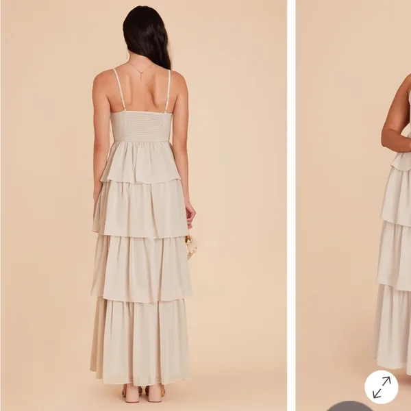 Birdy Grey Lola Dress Chiffon Classic Champagne size L - Image 4