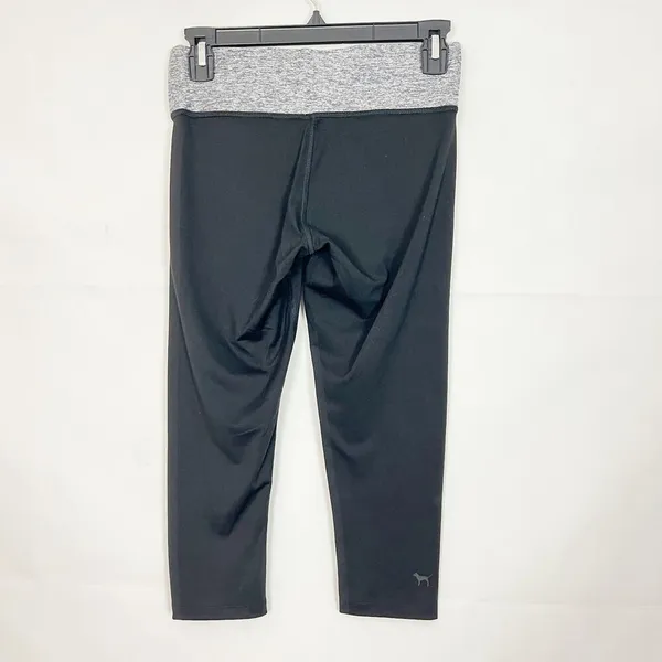 VS Pink Mid-Rise Capri Black Athleisure Leggings Size S - Image 5