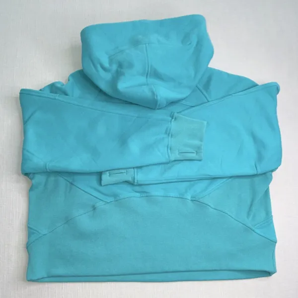 Trendy Queen Turquoise 1/2 Zip Hoodie XL Rayon Spandex Hooded Pockets Raglan - Image 5