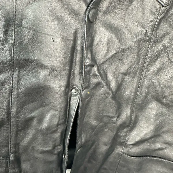 Vintage Wilda Black Genuine Leather Vest Motorcycle Riding Vest Size M EUC - Image 6