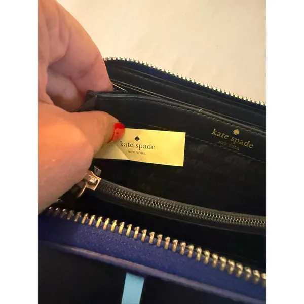 Kate Spade royal blue patent leather continental wallet - Image 5