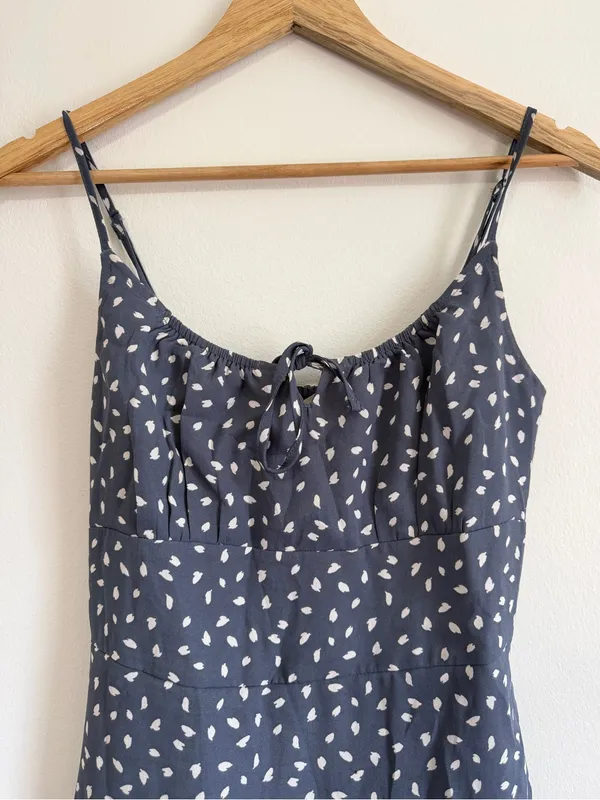 Abercrombie & Fitch Mini Polka Dot Dress Size Small Gray White - Image 3