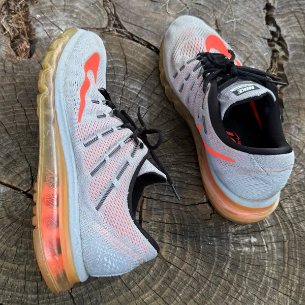 Nike Air Max 2016 gray sneakers with orange Nike swoosh #airmax #running women size 10.5 - Image 4