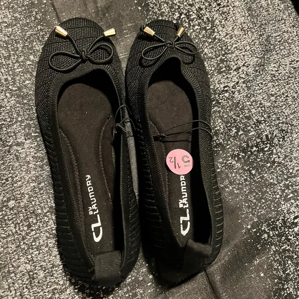 Womens 5.5 NWOT Chinese Laundry Black Knit Ballet Flat Slip On Shoes - Image 4