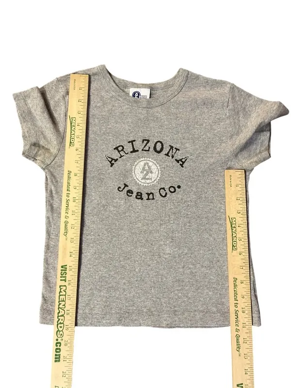 Arizona Jean Co T Shirt Womens S Gray Logo Y2K Tee Used - Image 8