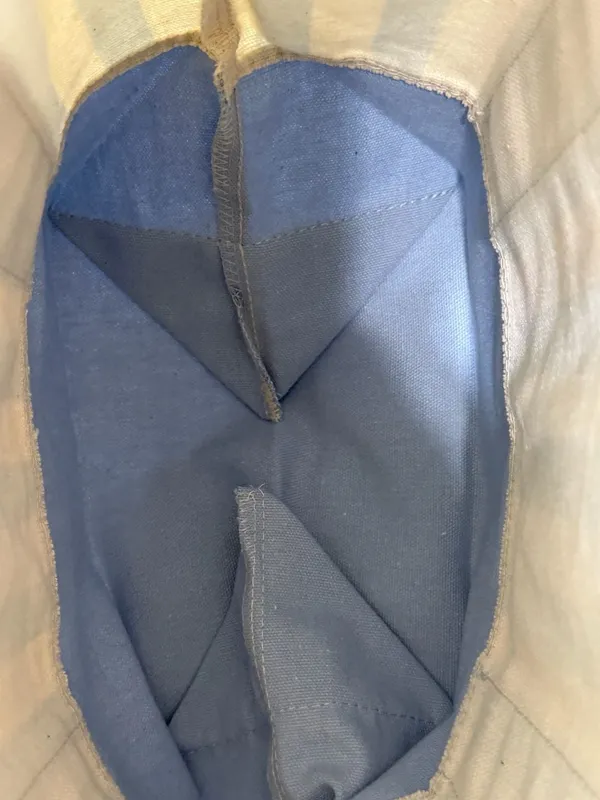 Trader Joe's Striped Mini Canvas Tote Bag, Pastel Blue - Image 3