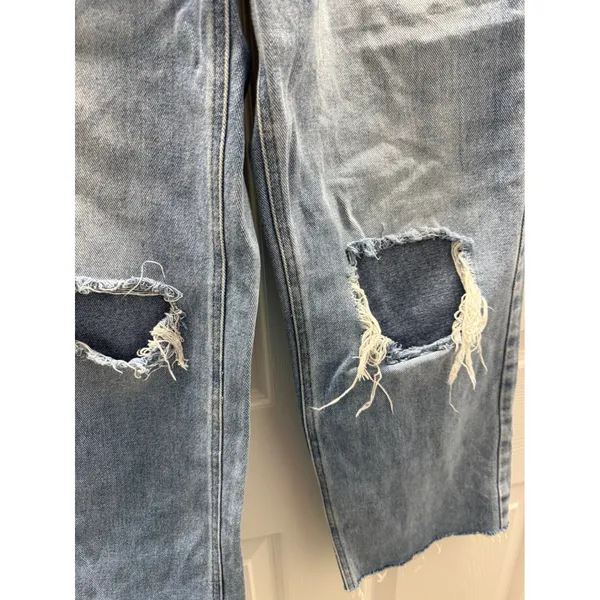 PacSun 90s Boyfriend Jeans Women 26 Light Wash Distressed High Rise Straight Leg - Image 5