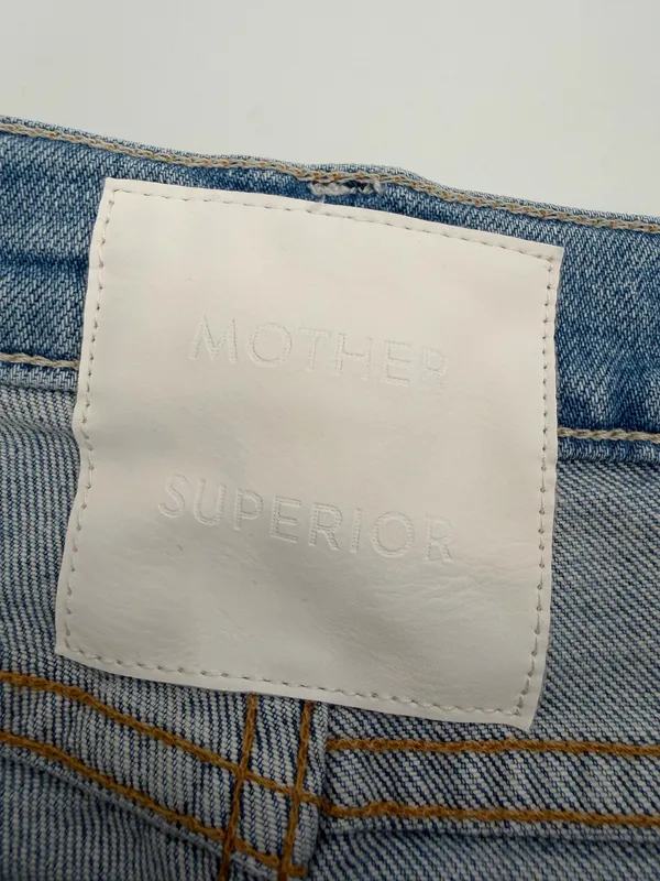 Mother Superior Jeans Women 30 Blue The Flirt Fray I Confess High Waist Raw Hem - Image 3