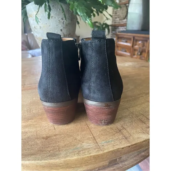 J Crew Womens Sawyer Black Suede Side Zip Booties Ankle Boots Size - Image 3