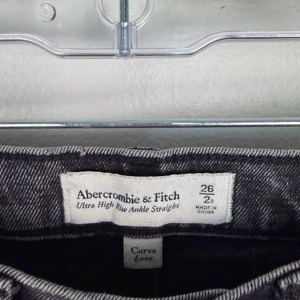 Abercrombie‎ & Fitch Ultra High Rise Ankle Straight Jeans Curve Love Black 26 R - Image 4
