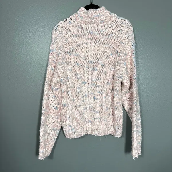 Nuovo Industriale Pink Chunky Knit Vintage Sweater - Size Medium - 1980's Pastel - Image 6