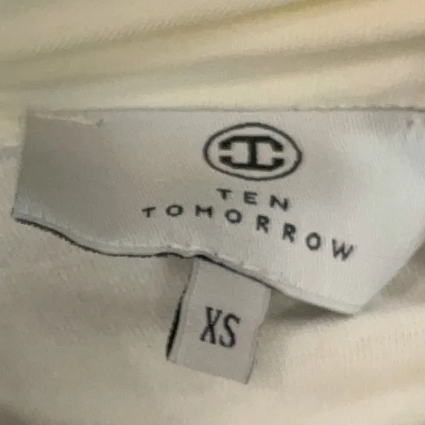 Ten Tomorrow Ivory Kori Pleated Maxi Dress Deep V Neck XS Coastal Minimalist - Image 11
