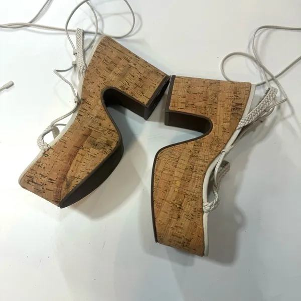 Schutz Maxima Cutout Platform  clogs sandals lace up Size 7,5 - Image 3