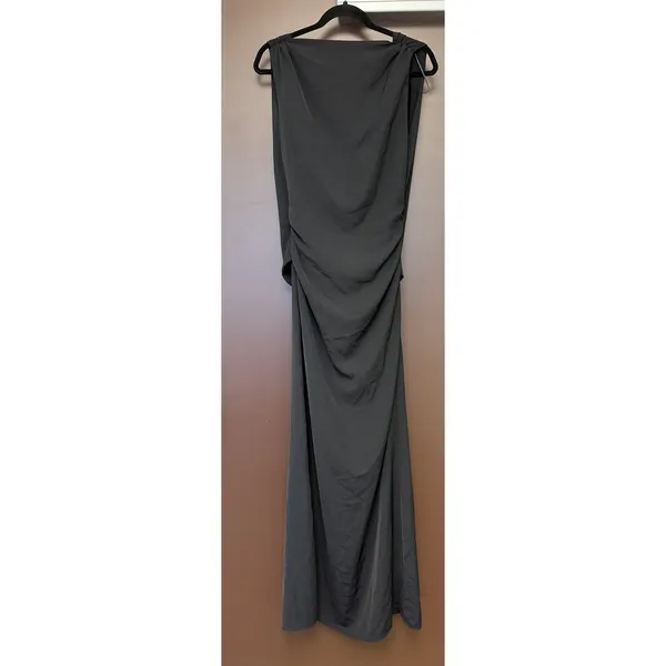 Zara Black Midi Dress Cowl Low Back 90s Minimalist‎ Capsule Hollywood Formal - Image 9