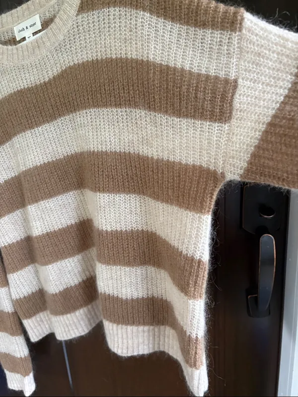 Like New Cloth & Stone Striped Mohair Wool Blend Sweater Size Large - Image 5