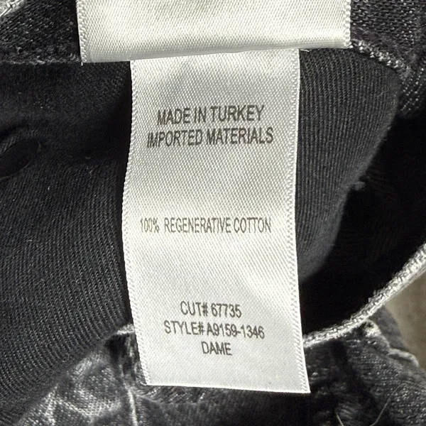 Agolde Womens Dame Jeans Size 29 Wide Leg Button Fly Ditch Black Cuffed - Image 7
