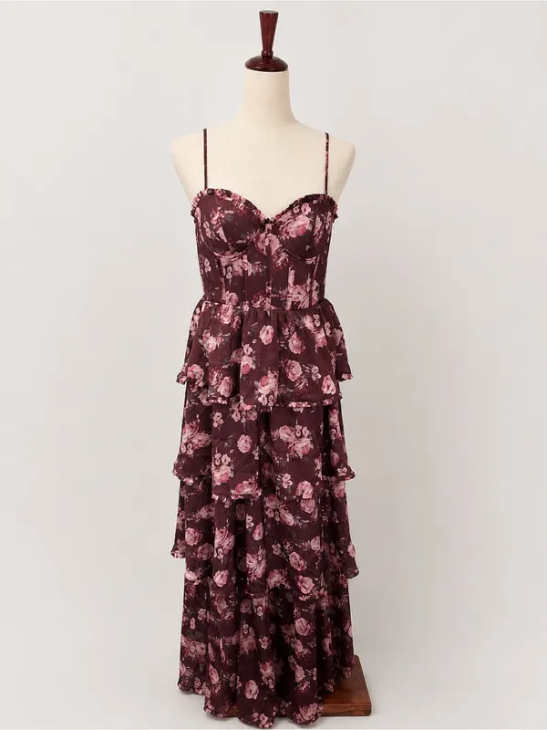 Altar’d State Stellini Wine Floral Corset Maxi Dress Small - Image 2