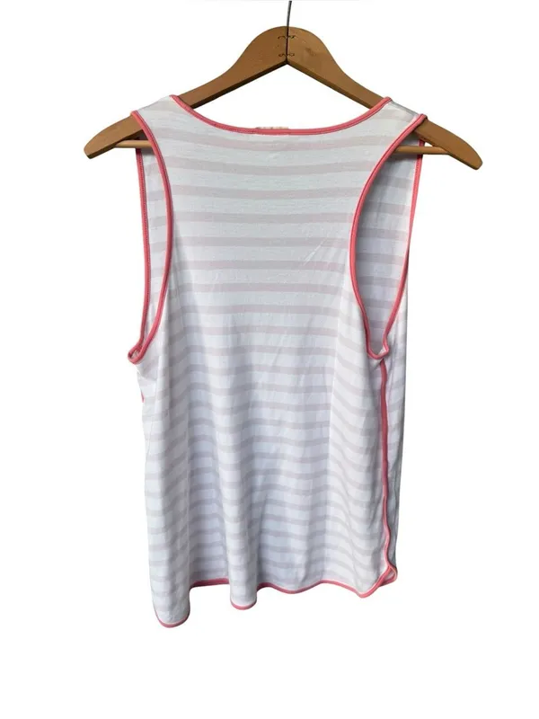 LAKE Pima Cotton Pajama Tank in Pink Stripe M - Image 2