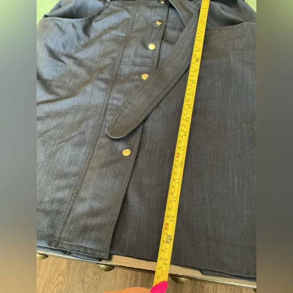 Calvin Klein Shirt Dress Navy Blue Belted Button Front Size 8 - Image 11