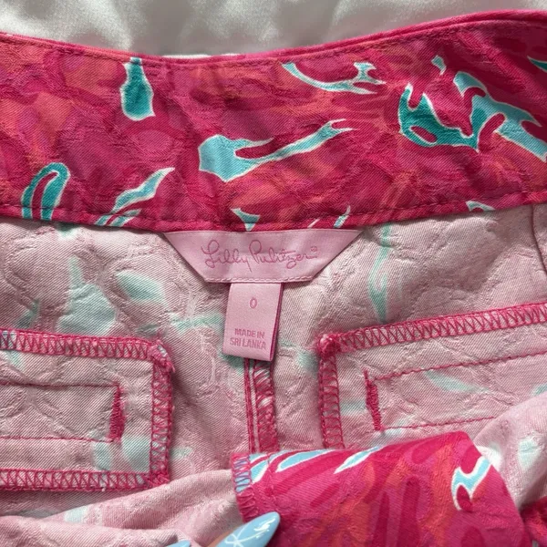 Lilly Pulitzer Ellie Micro Shorts Pink Flirty Sea Womens 0 Beach‎ Summer Preppy - Image 4