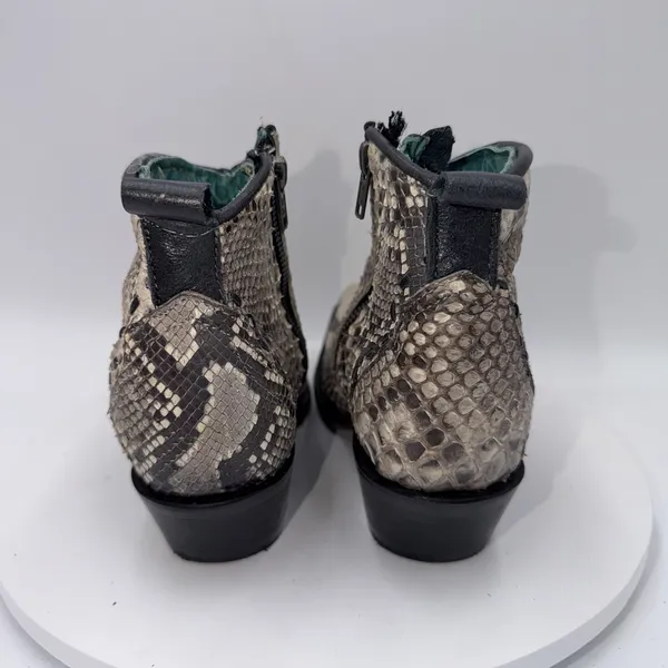 Corral A3655 Genuine Exotic Python Snip Toe Western Ankle Boots Size 7.5 B Taupe - Image 5