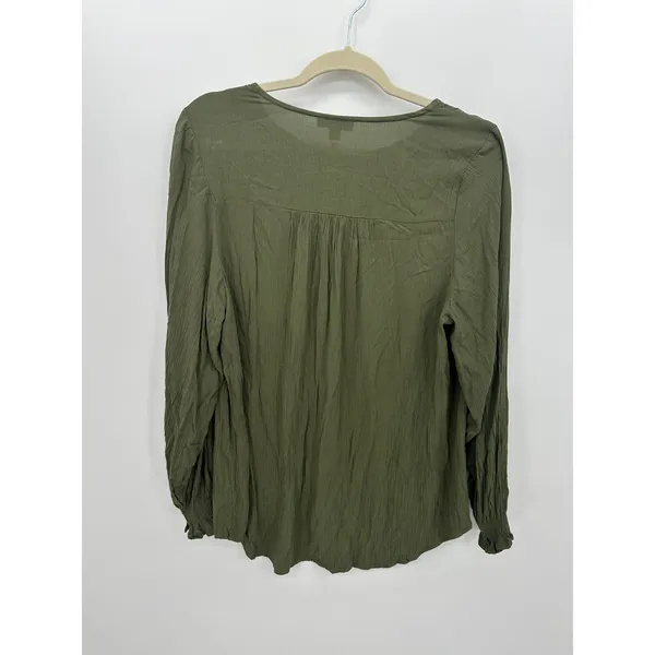 Knox Rose Womens Green Long Sleeve Boho Top Size M‎ NWT Peasant Fall - Image 2