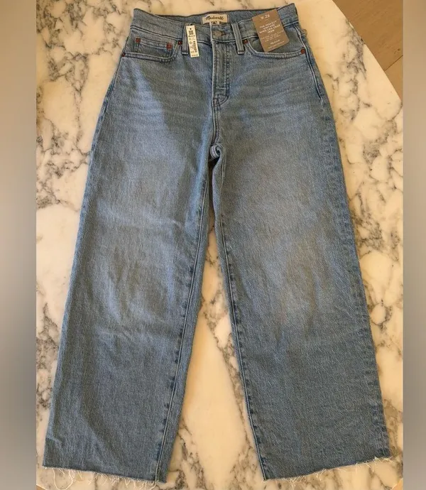 NWT Madewell The Perfect Vintage Crop Jeans Blue Raw Hem High Rise 26 Sold Out! - Image 6