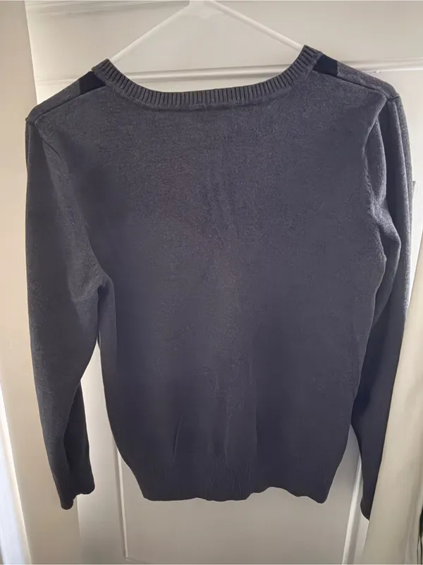 St. John's Bay Argyle Women's Gray Sweater Size L - Image 2
