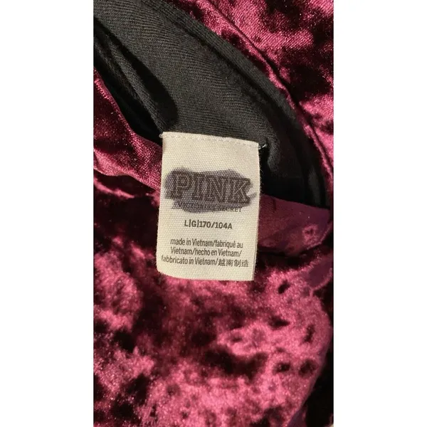Victoria's Secret PINK REVERSIBLE SHERPA LINED JACKET SHERPA VELVET LARGE - Image 5