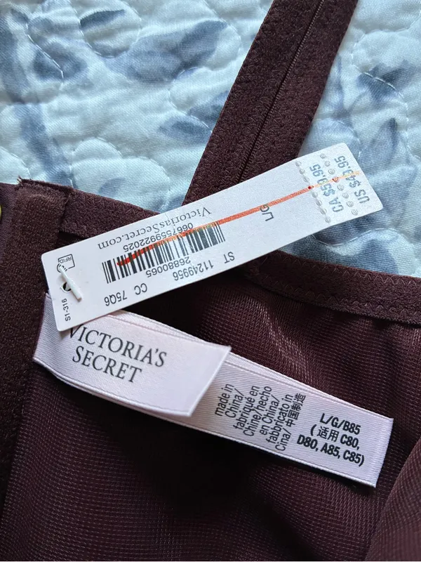 Victoria's Secret Faux Leather Mini Corset Top Lace Up, NWT, L, Burgundy Brown - Image 13