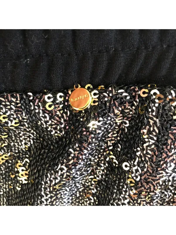 Anthropologie Harlyn NWT Sequin Stretch Waist Mini Skirt Drawstring Size XS - Image 9