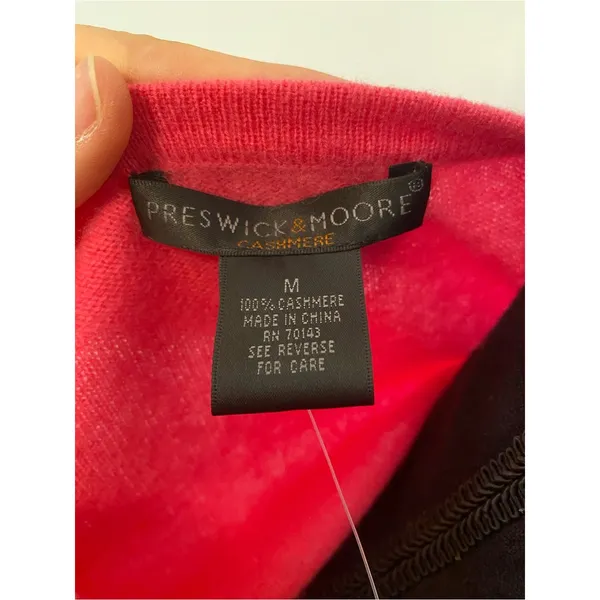 Preswick & Moore Hot Pink 100% Cashmere Crewneck Long Sleeve Sweater NWT - Image 5