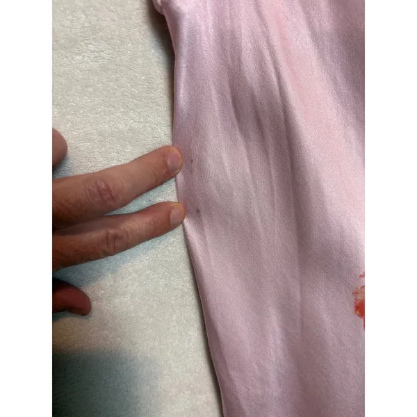 Anthropologie Pink Floral Short Sleeve Maxi Slip Dress Side Slit Tropical - Image 10