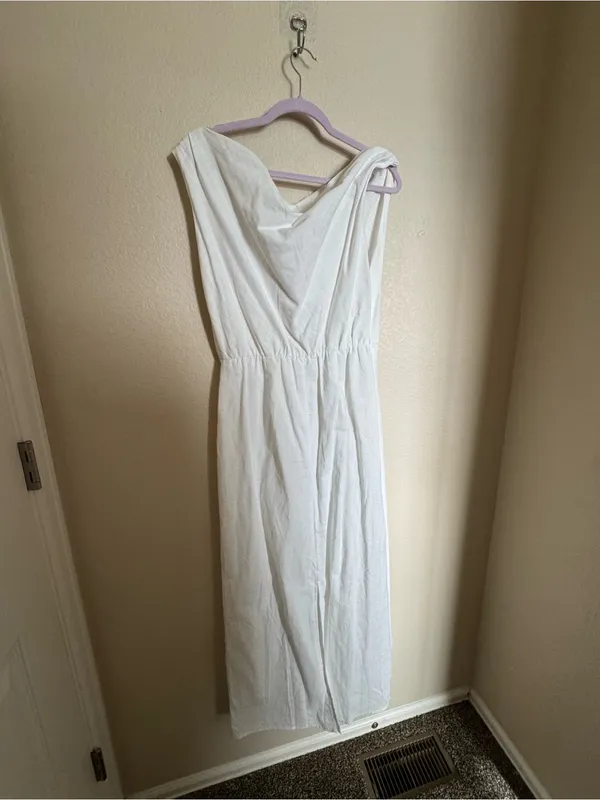 Billie‎ J Lucie Maxi Dress Sz 8 NEW white off shoulder elevated versatile - Image 8