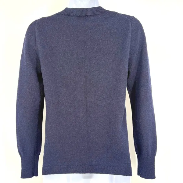 J.Crew‎ Cashmere Sweater Women SM Navy Blue Pop Art Graphic Intarsia Knit Top - Image 5