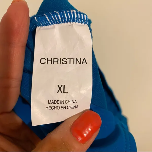 Christina (Maillots) 1 piece Blu-Blue Swim Suit Size XL NEW - Image 4