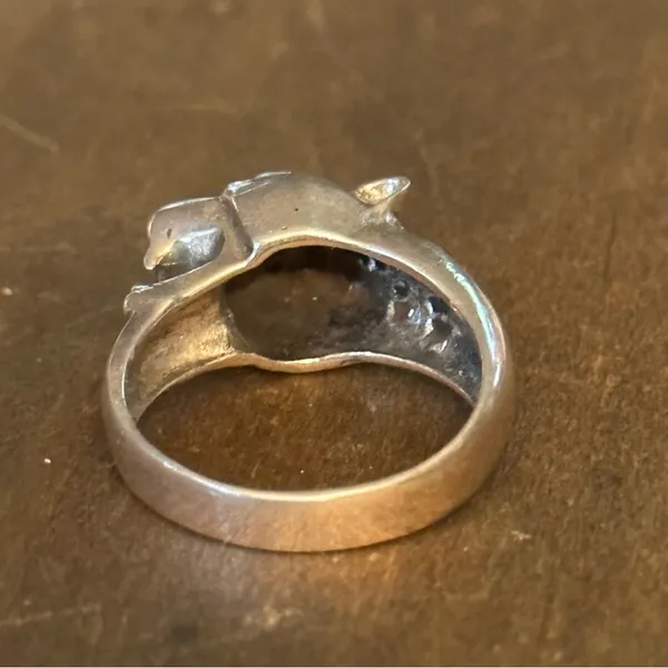Sterling Silver  925 rhinestone jaguar ring - Image 3