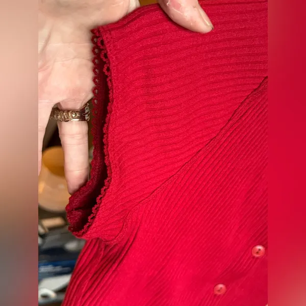 Free People Scarlet Ribbed Knit Top Size Medium Most Wanted Cardi - Image 3