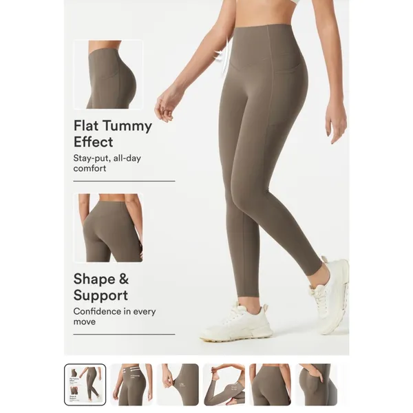 Halara High Waisted Tummy Control Pocket Workout Leggings Black Plus Size XL - Image 5