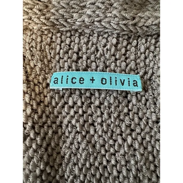 Alice‎ + Olivia Women's Wool Blend Open Front Cardigan Sz Medium Knit Brown - Image 4