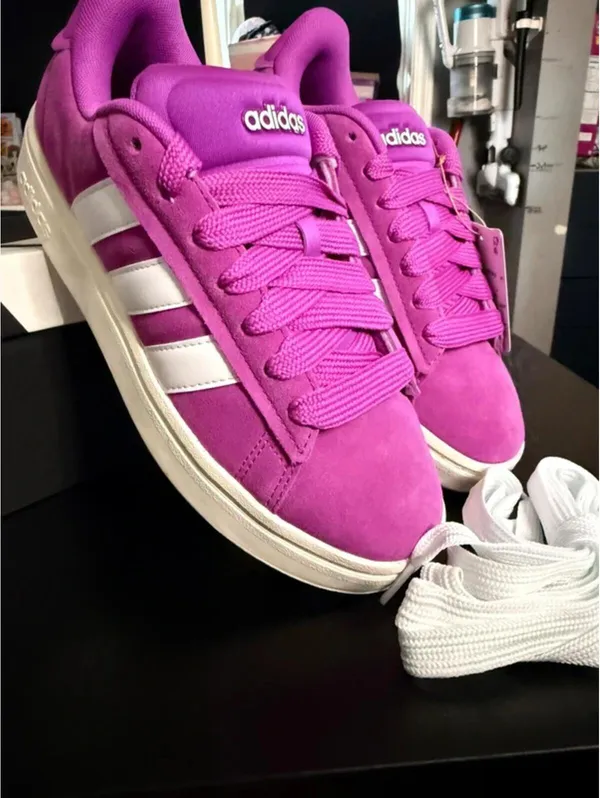 Adidas Grand Court Alpha Magenta Suede Sneakers Women’s 7.5 NWT - Image 4