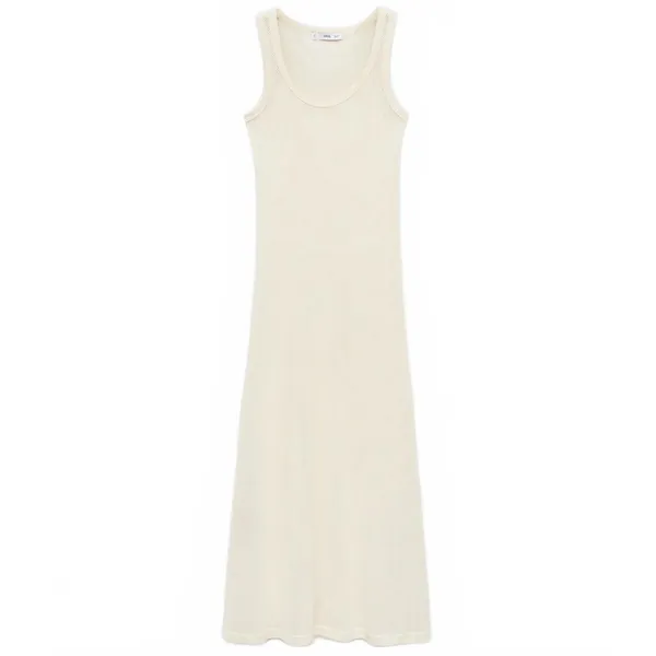Mango Cotton Blend Knitted Dress with Lace Pattern Ecru Beige NWT Size 8/Large - Image 3