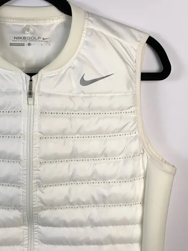 Nike AeroLoft Womens Golf Vest Large White Quilted Full Zip Lightweight - Image 7