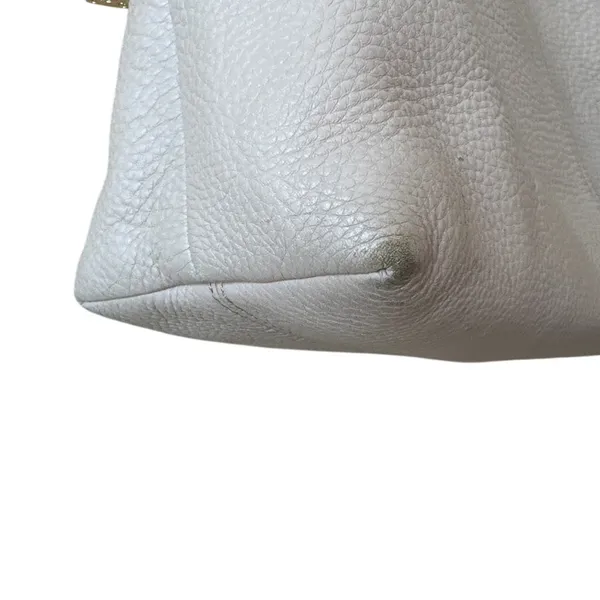 Tory Burch Marion Slouchy‎ Tote Light Oak Pebbled Leather Chain - Image 7