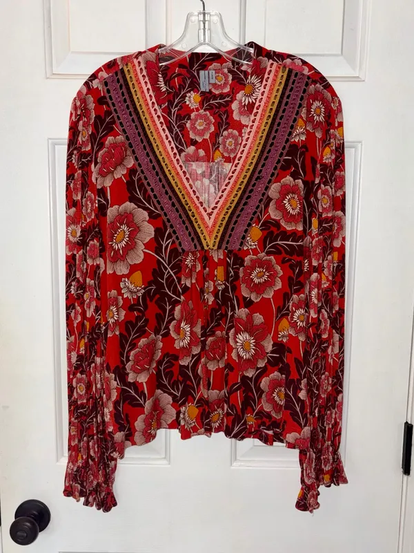 Blank London Anthropologie Stephanie Long Sleeve V-Neck Top - Image 2
