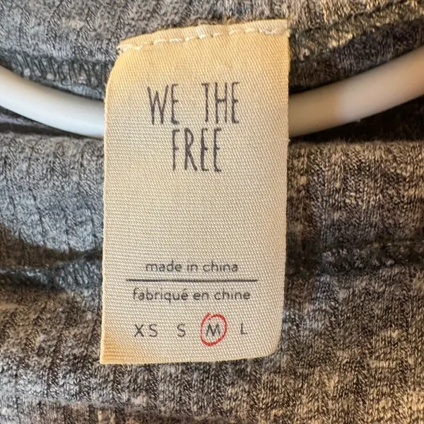 Free People We The Free Gray Ribbed Knit Oversized‎ Cocoon Top Size Medium - Image 4