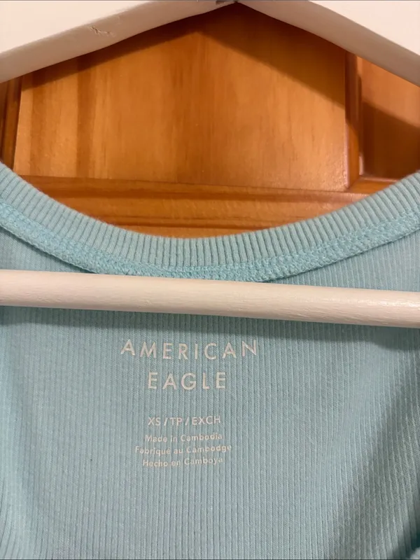 American Eagle Size XS Ribbed Light Blue Tank Top - Image 2
